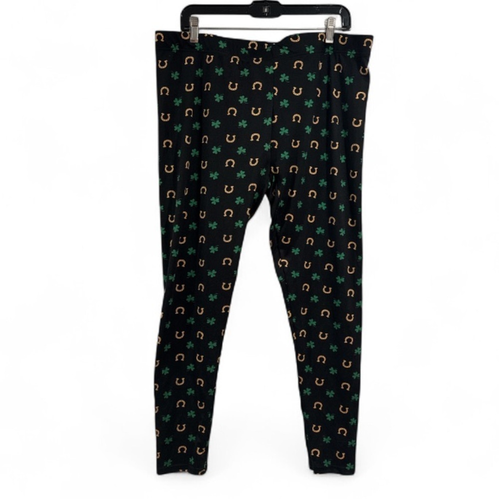 Sierra clover leggings horseshoe st paddy’s day Saint Patrick XL shamrock soft